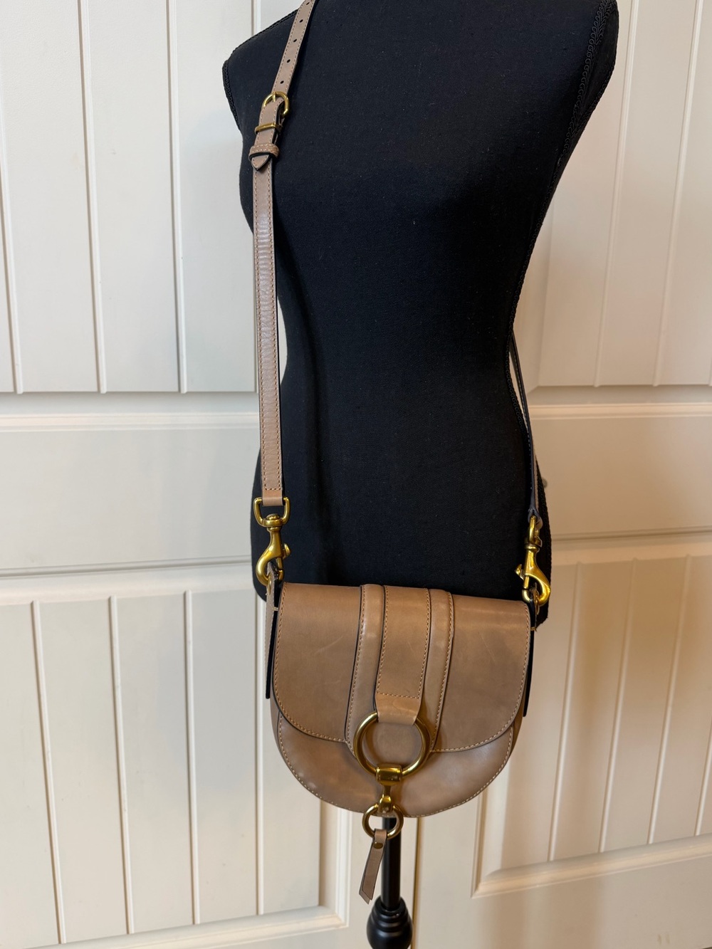Frye Ilana Saddle Crossbody Bag in Taupe